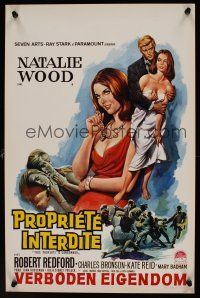 9h515 THIS PROPERTY IS CONDEMNED Belgian '66 artwork of sexy Natalie Wood & Robert Redford!