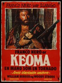9h672 KEOMA Danish '76 Woody Strode, great image of cowboy Franco Nero w/guns!