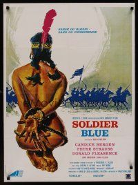 9h734 SOLDIER BLUE Danish '70 wild artwork of naked & bound Native American woman!