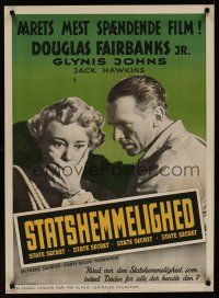 9h740 STATE SECRET Danish '50 Douglas Fairbanks Jr. & Glynis Johns in The Great Man-Hunt!