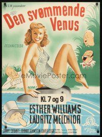 9h754 THIS TIME FOR KEEPS Danish '48 Xavier Cugat, art of sexiest swimmer Esther Williams!