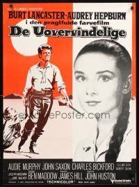 9h765 UNFORGIVEN Danish R70s Burt Lancaster, Audrey Hepburn, directed by John Huston!