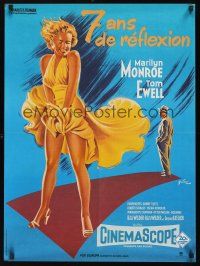 9h129 SEVEN YEAR ITCH French 23x32 R80s best art of Marilyn Monroe's skirt blowing by Grinsson!