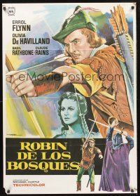9h207 ADVENTURES OF ROBIN HOOD Spanish R78 art of Errol Flynn & Olivia De Havilland by Mac!