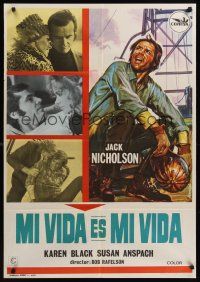 9h220 FIVE EASY PIECES Spanish '71 great Hermida art of Jack Nicholson, directed by Bob Rafelson!