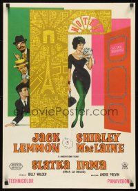 9h576 IRMA LA DOUCE Yugoslavian '63 Billy Wilder, great art of Shirley MacLaine & Jack Lemmon!