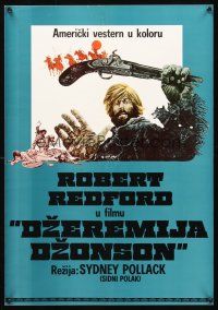 9h578 JEREMIAH JOHNSON Yugoslavian '72 cool artwork of Robert Redford, directed by Sydney Pollack!