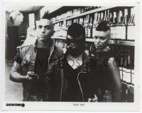 9j564 REPO MAN 8x10 TV still R90s close up of crazy punks about to rob liquor store!