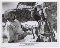 9j701 TWELVE CHAIRS 8x10 still '70 Dom DeLuise threatens man with rock to the head, Mel Brooks