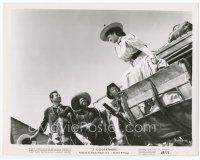 9j017 3 GODFATHERS 8x10 still '49 John Wayne, Carey & Armendariz talk to pretty lady on stagecoach!