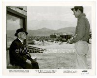 9j049 BAD DAY AT BLACK ROCK 8x10 still '55 one-armed Spencer Tracy stares at Robert Ryan!