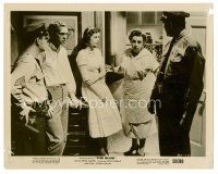 9j073 BLOB 8x10 still '58 Steve McQueen & Aneta Corsaut talk to police!