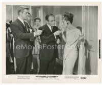 9j086 BREAKFAST AT TIFFANY'S 8x10 still '61 Peppard & Balsam light Audrey Hepburn's cigarette!