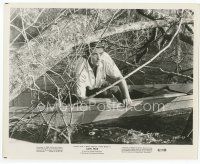 9j095 CAPE FEAR 8x10 still '62 close up of Robert Mitchum as Max Cady in rowboat in swamp!