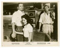 9j098 CAPE FEAR 8x10 still '62 Robert Mitchum eyes Gregory Peck & daughter in bowling alley!