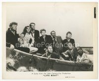 9j419 LIFEBOAT 8x10 still '43 Alfred Hitchcock, all nine survivors frightened in boat!