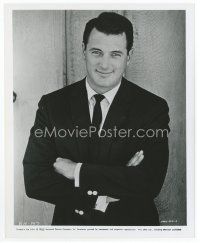 9j582 ROCK HUDSON 8x10 still '65 waist-high portrait wearing suit & tie with his arms crossed!