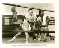 9j583 ROCKY 8x10 still '77 Burgess Meredith watches Sylvester Stallone do one-armed push ups!