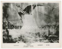 9j585 RODAN 8x10 still '56 cool image of The Flying Monster over collapsing bridge in Tokyo!