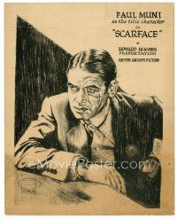 9j593 SCARFACE special artwork 8x10 still '32 Howard Hawks, great image of gangster Paul Muni!
