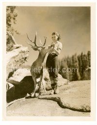 9j600 SEQUOIA 8x10 still '34 pretty Jean Parker feeding a deer in the wilderness!