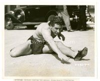 9j661 TARZAN'S REVENGE candid 8x10 still '38 Glenn Morris demonstrates how you do the hurdles!