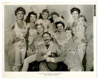 9j671 THIS IS MY AFFAIR 8x10 still '37 man sitting in front of seven sexy showgirls!