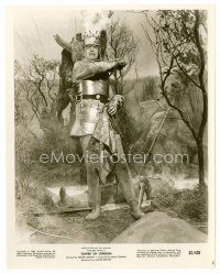 9j695 TOWER OF LONDON 8x10 still '62 knight in armor standing over defeated opponent!