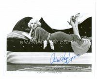 9k051 ALICE FAYE signed 8x10 REPRO still '80s full-length portrait laying on cool deco couch!