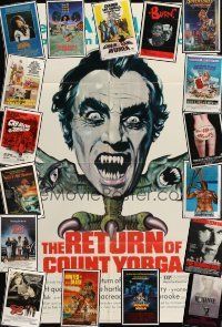 9k001 LOT OF 240 FOLDED ONE-SHEETS '70 - '92 Return of Count Yorga, Six Pack Annie, Foxes & more!