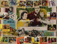 9k009 LOT OF 54 LOBBY CARDS '27 - '81 includes many western & cowboy images!