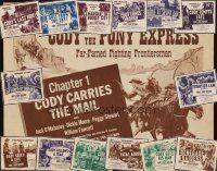 9k011 LOT OF 15 CODY OF THE PONY EXPRESS SERIAL TITLE LOBBY CARDS '50 one from each chapter!