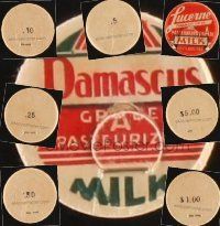 9k032 LOT OF 45 MILK CAPS '40s promotions from the Lucerne & Damascus dairies!