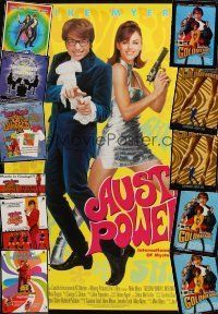9k044 LOT OF 11 UNFOLDED AUSTIN POWERS PROMOTIONAL POSTERS '97 - '02 plus security awareness!