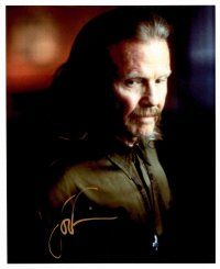 9k077 JON VOIGHT signed color 8x10 REPRO still '00s close up with long hair and mustache!