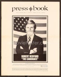 9k264 CANDIDATE pressbook '72 great image of candidate Robert Redford blowing a bubble!