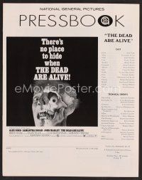 9k274 DEAD ARE ALIVE pressbook '72 Alex Cord, Samantha Eggar, wild zombie horror image!