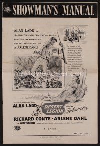 9k277 DESERT LEGION pressbook '53 art of Alan Ladd in the French Foreign Legion & sexy Arlene Dahl!