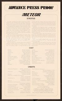 9k316 METEOR pressbook supplement '79 Sean Connery, Natalie Wood Karl Malden, all-star cast!