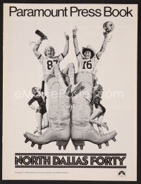 9k322 NORTH DALLAS FORTY pressbook '79 Nick Nolte, great Texas football art by Morgan Kane!
