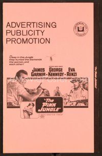 9k326 PINK JUNGLE pressbook '68 James Garner & George Kennedy in South America!