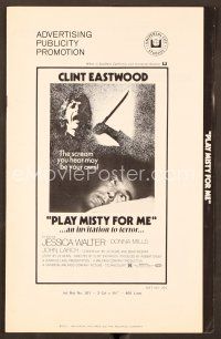 9k328 PLAY MISTY FOR ME pressbook '71 Clint Eastwood, Jessica Walter, an invitation to terror!