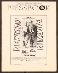 9k329 POCKET MONEY pressbook '72 great portrait of Paul Newman & Lee Marvin!