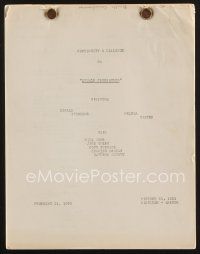 9k211 DOUBLE CROSSBONES continuity & dialogue script February 11, 1950, screenplay by Oscar Brodney
