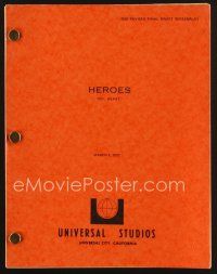 9k218 HEROES second revised final draft script March 1, 1977, screenplay by Carabatsos & Freeman!