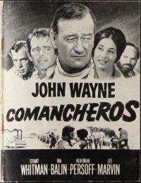 9k161 COMANCHEROS Danish program '62 different images of John Wayne, directed by Michael Curtiz!