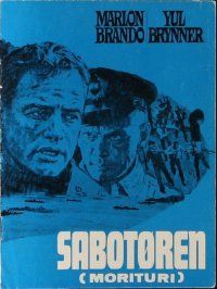 9k186 MORITURI Danish program '66 Marlon Brando & Nazi captain Yul Brynner, different images!
