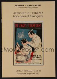 9m342 AFFICHES DE CINEMA 01/19/92 auction catalog '92 French posters including Louise Brooks!