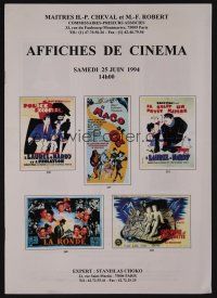 9m390 AFFICHES DE CINEMA 06/25/94 auction catalog '94 Laurel & Hardy, French posters!