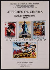 9m345 AFFICHES DE CINEMA 03/28/92 auction catalog '92 lots of French poster images!